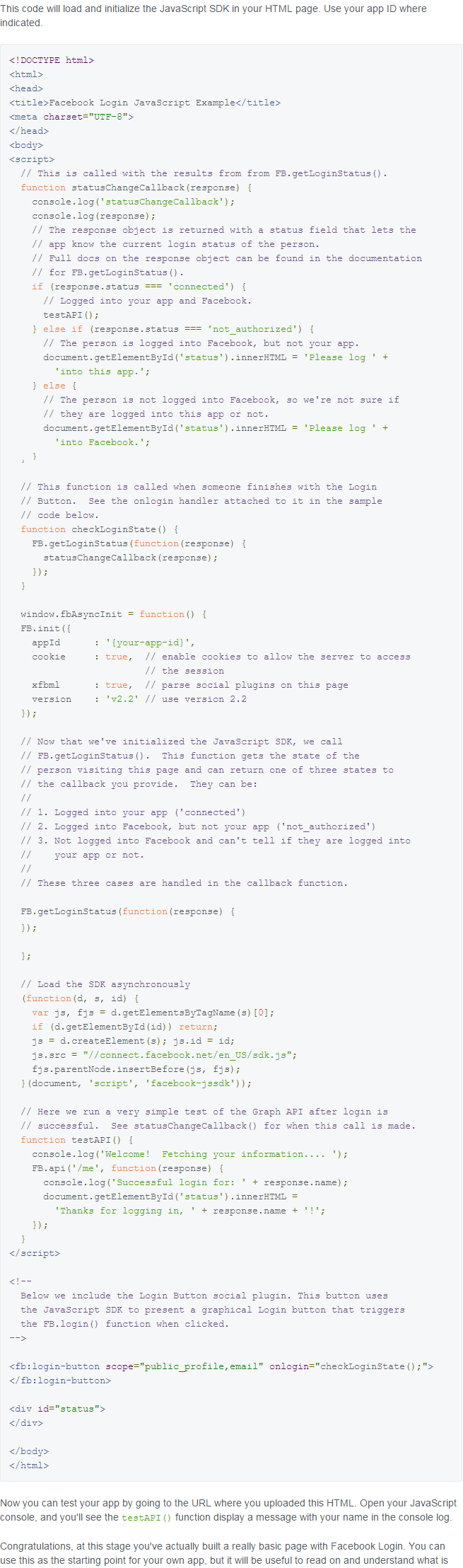 Integrate Facebook Login For A Website