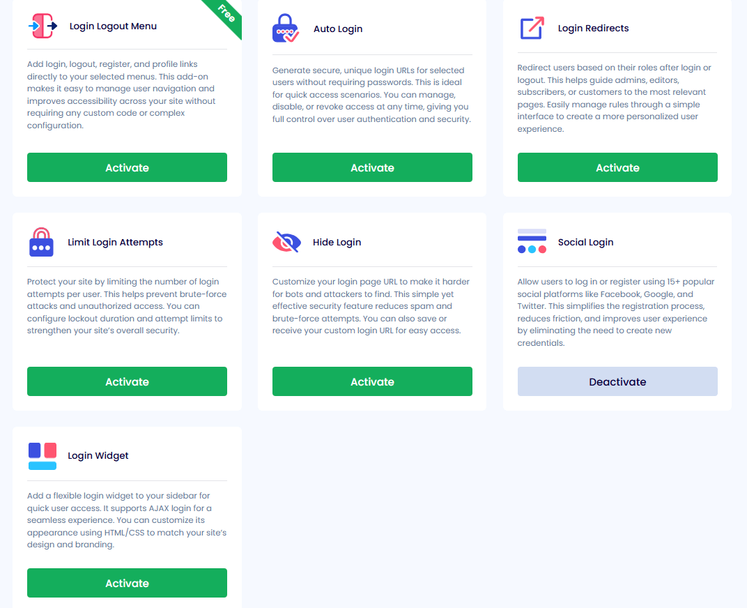 Loginpress addons
