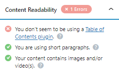 content readability