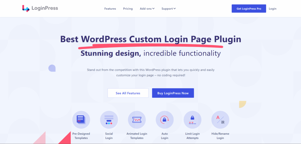 Loginpress landing page