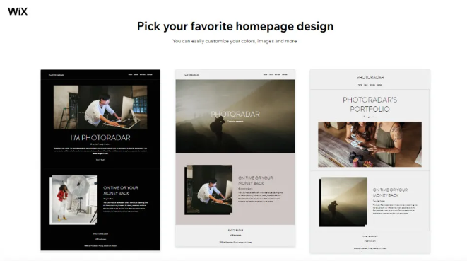 wix homepage templates
