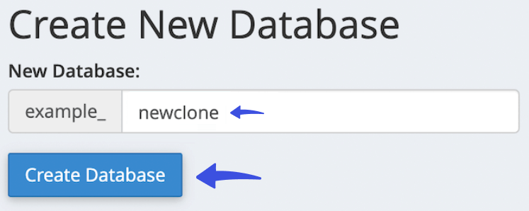 create database button