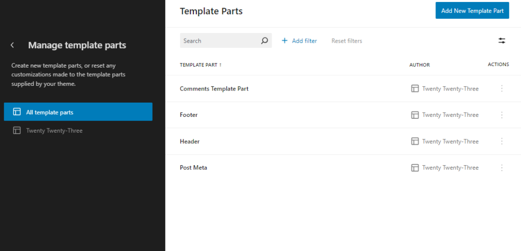 templates screen