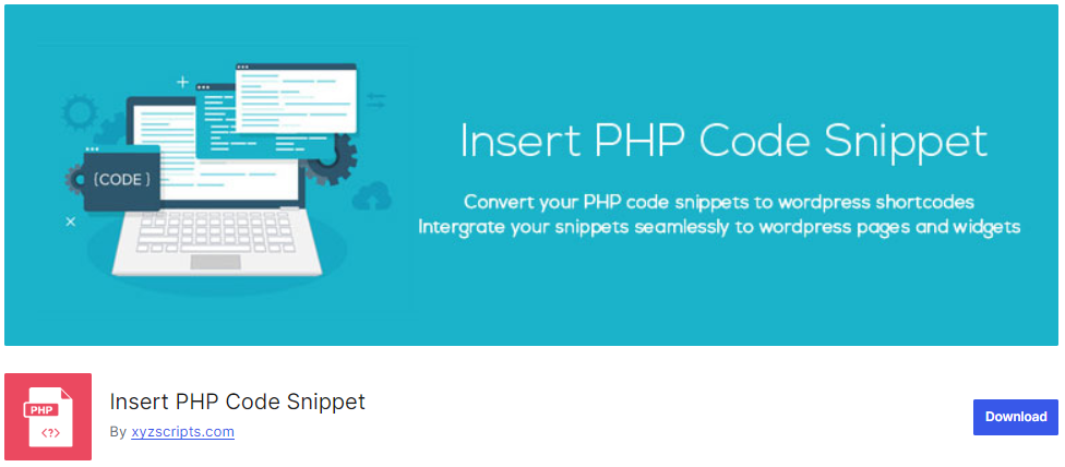 Insert PHP Code Snippet Plugin WordPress org screen