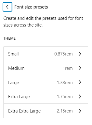 Font Size Preset - WordPress 6.7 Release