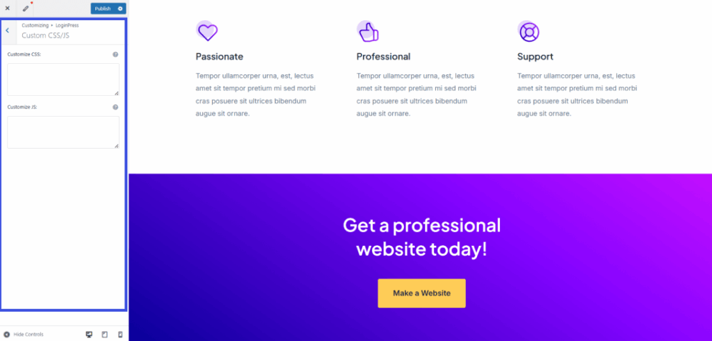 Elementor plugin theme customizer for wordpress site