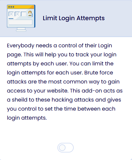 Limit login attempts add-on provided by loginpress