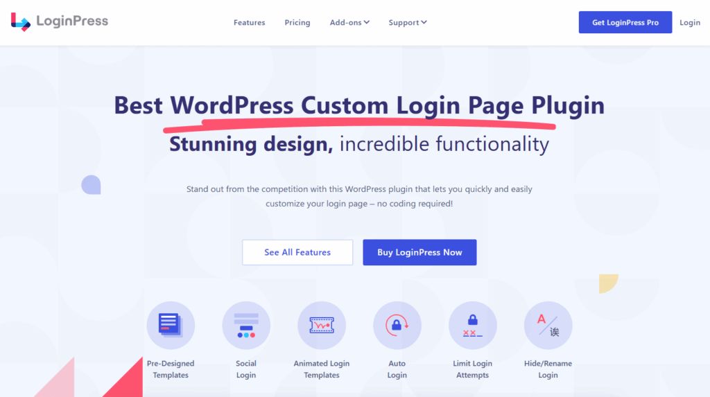 Loginpress website landing page
