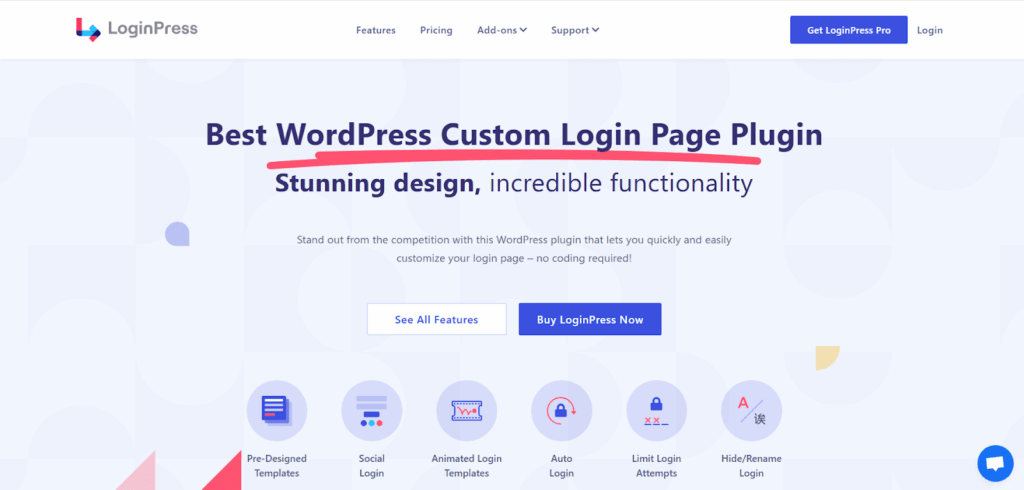 Loginpress landing page