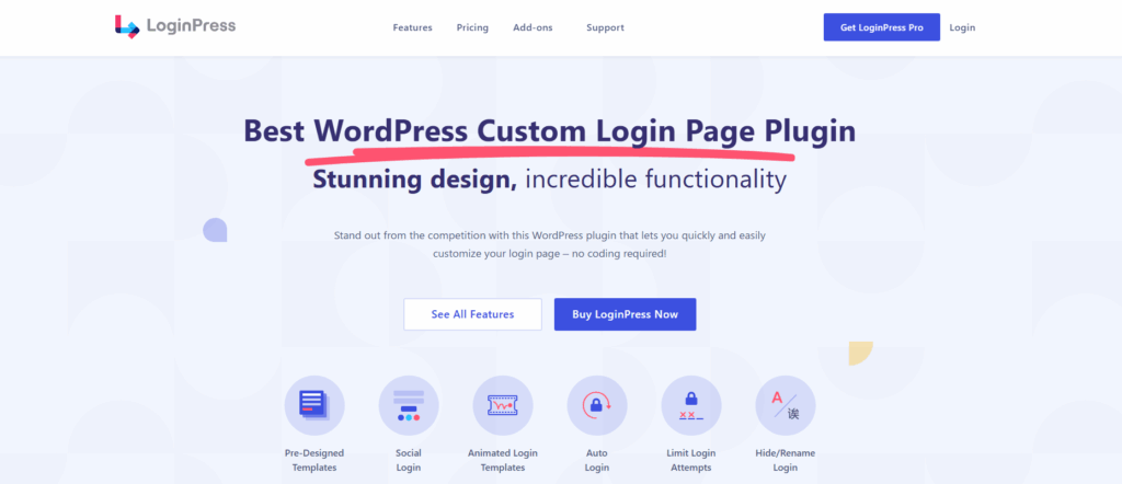 Loginpress plugin for essential plugins for wordpress