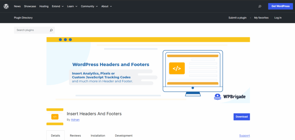 Headers and footers plugin as essential plugins for wordpress