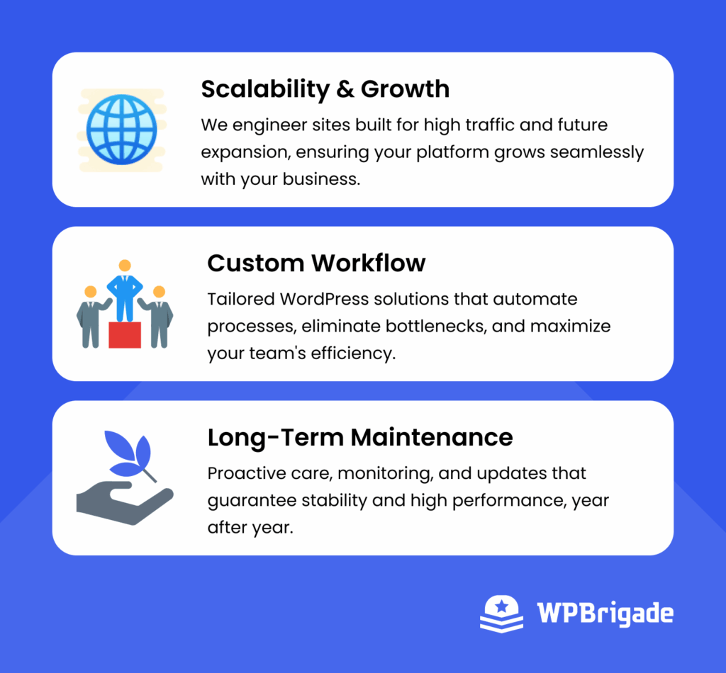 Wpbrigade services for wordpress development agency