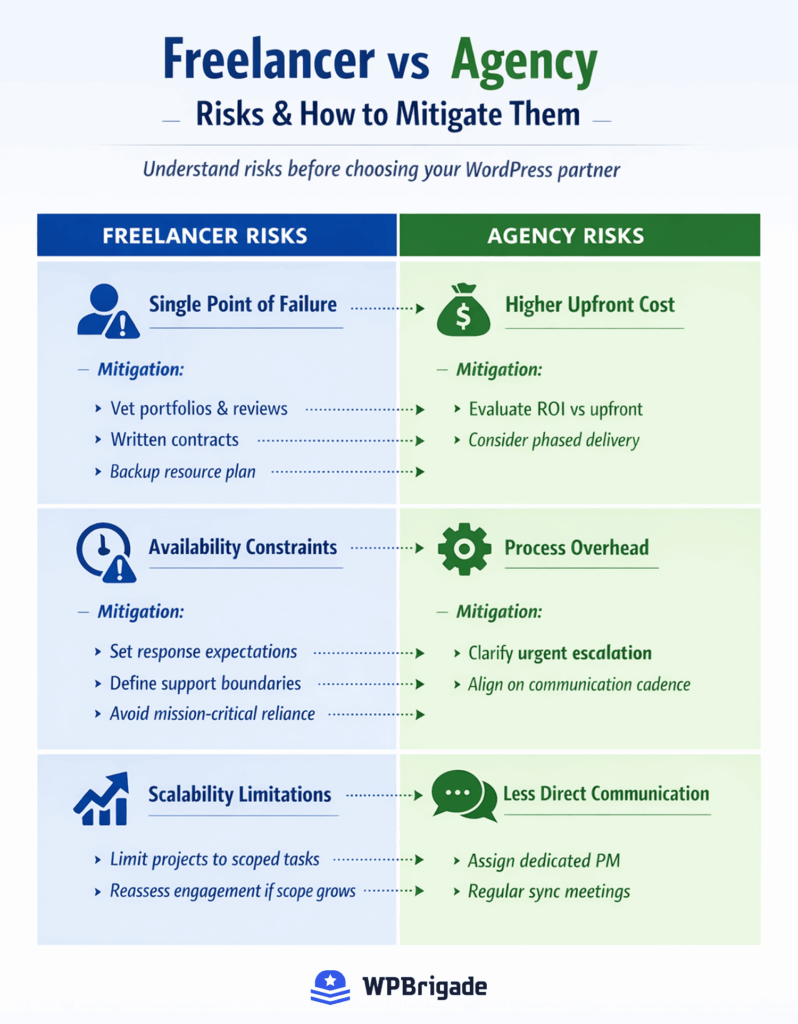 WordPress development agency vs freelancer