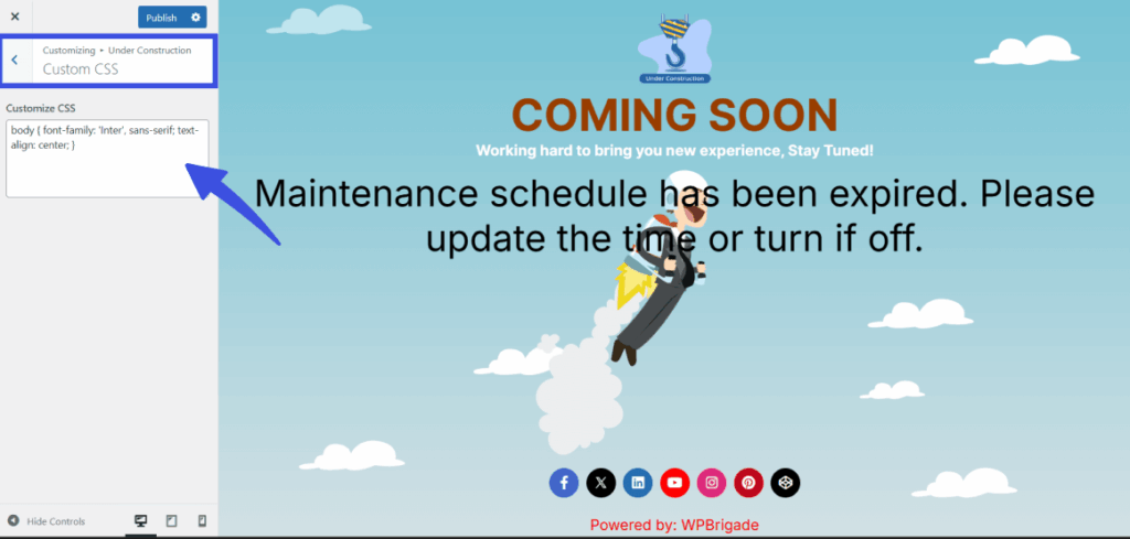 Add custom css with full preview to show it on frontend