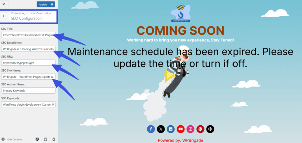 Add seo related details in the fields