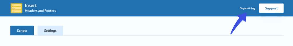 Check diagnostic log for debugging