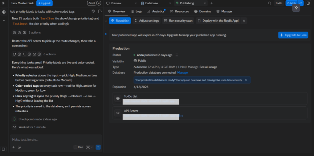 Click on publish to deploy your project live