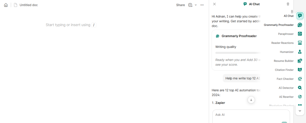 Grammarly– Best AI Writing Assistant