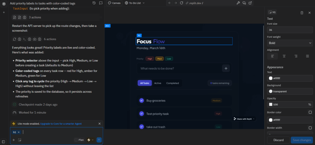Replit ai drag and drop feature for designing frontend