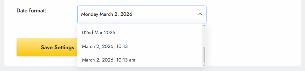 Select date format to show on related posts