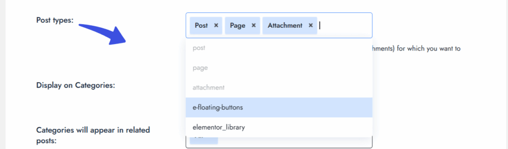 Select post type in options of rpt plugin