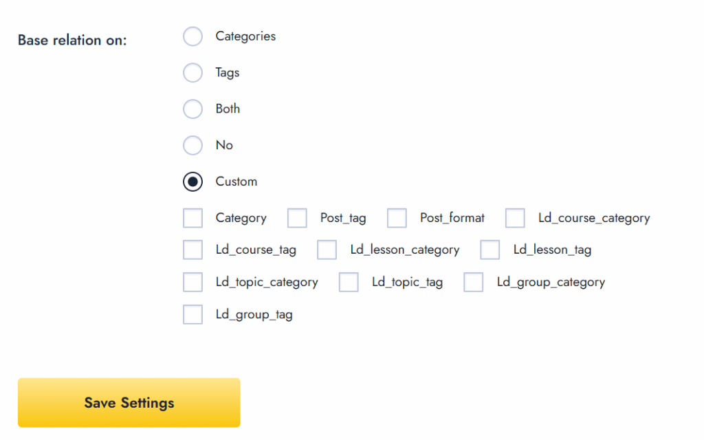 Select relation option in relation builder in rpt plugin