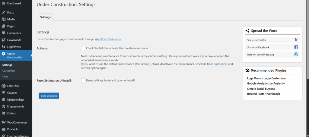Ucmm dashboard for enabling maintenance mode