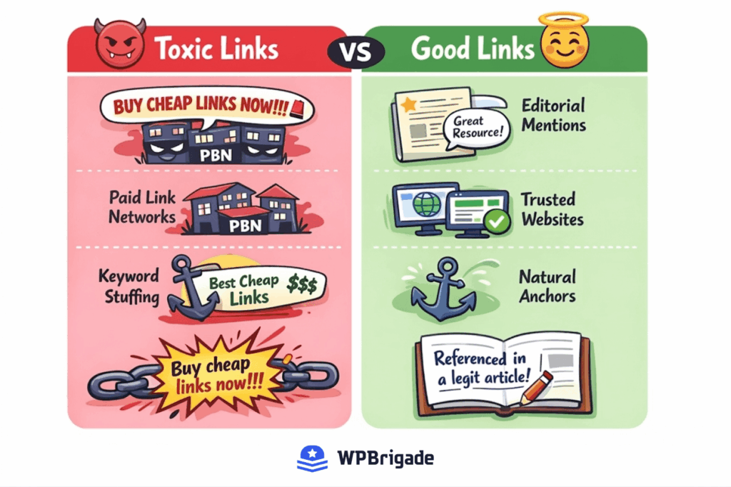 toxic links vs good links