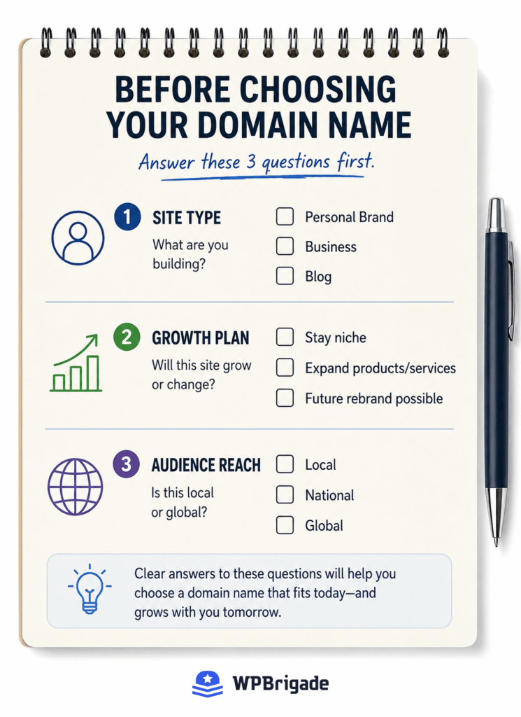 Checklist of key factors to consider before choosing a domain name for your business