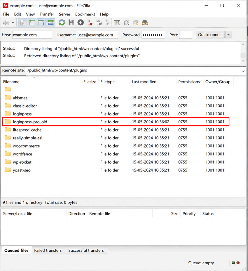 Outdated WordPress plugin shown in the plugins dashboard — a common cause of the critical error