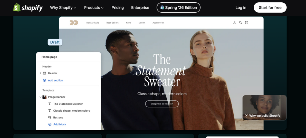 Shopify admin dashboard showing sales summary and recent orders
