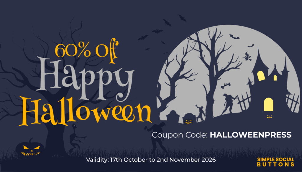 Simple Social Buttons Halloween Sale 2026 Banner